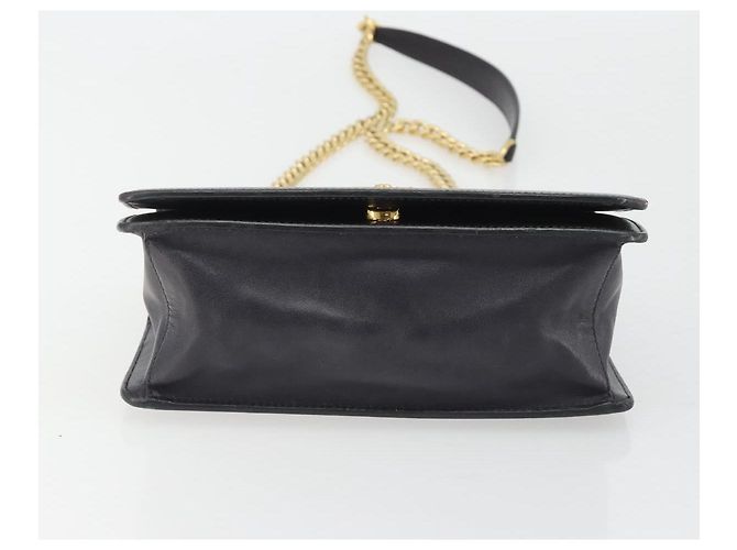 Borsa a Spalla con Catena PRADA in Pelle Saffiano Nera e Oro Auth 189622A Nero D'oro - vista 6