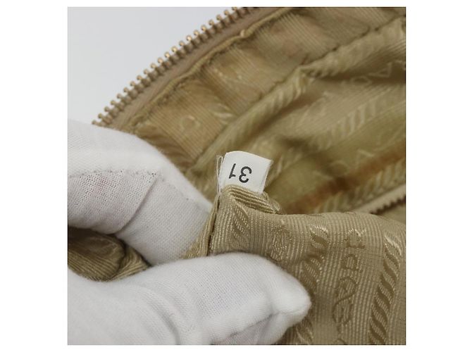 Borsa PRADA Nylon Avorio Oro Auth 189552A D'oro Crudo - vista 12