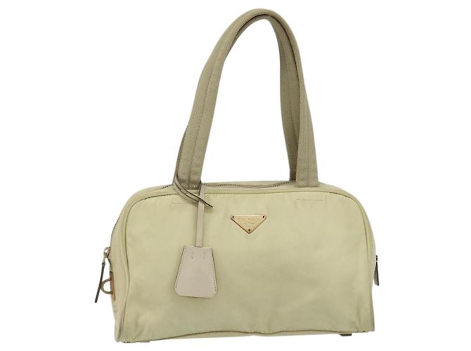 Borsa PRADA Nylon Avorio Oro Auth 189552A D'oro Crudo - vista 13