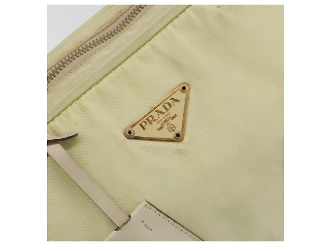 Borsa PRADA Nylon Avorio Oro Auth 189552A D'oro Crudo - vista 18