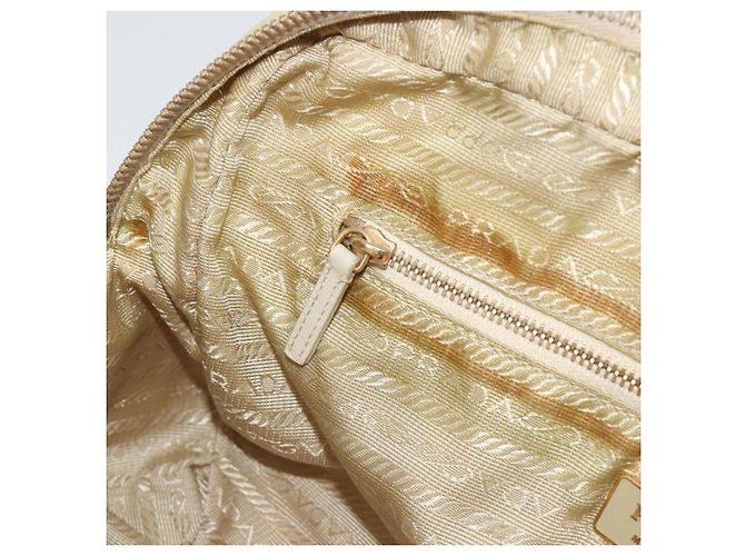 Borsa PRADA Nylon Avorio Oro Auth 189552A D'oro Crudo - vista 24