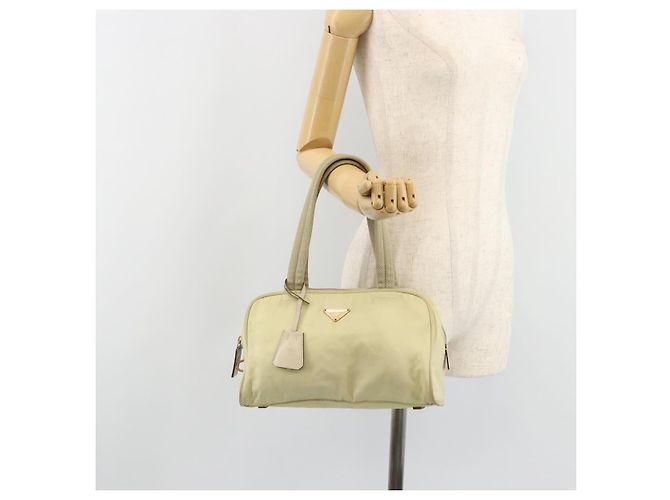 Borsa PRADA Nylon Avorio Oro Auth 189552A D'oro Crudo - vista 26