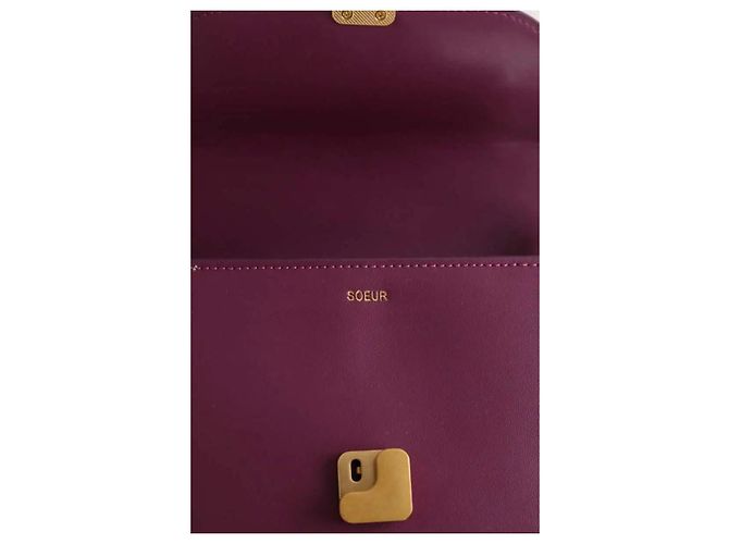 Borsa a tracolla Soeur in pelle viola - vista 6