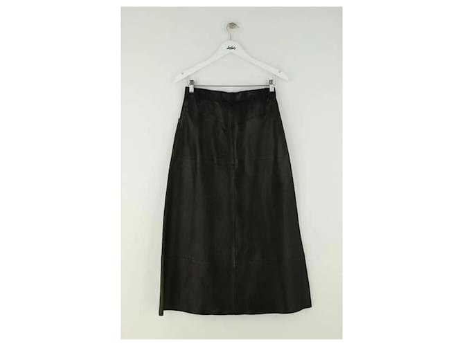 Falda Sandro de cuero negra Negro - vista 3