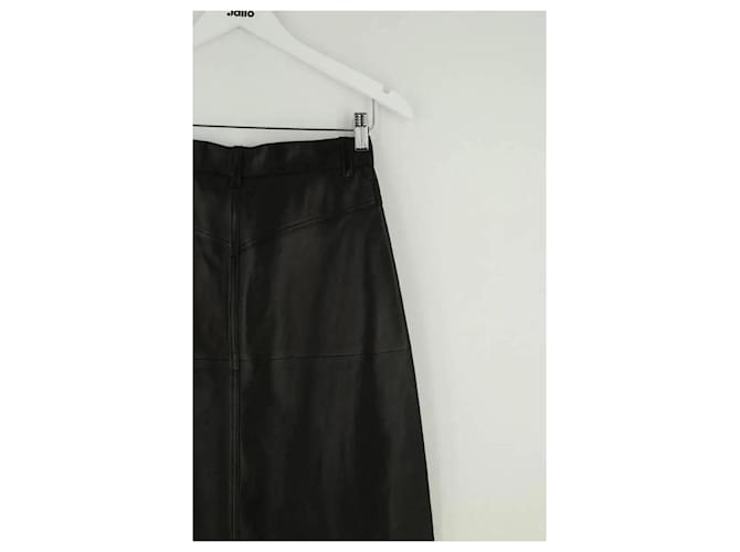 Falda Sandro de cuero negra Negro - vista 4
