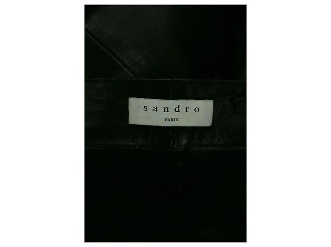 Falda Sandro de cuero negra Negro - vista 5