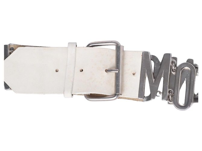 Moschino Gürtel aus Leder mit Logo Weiß - Ansicht 2