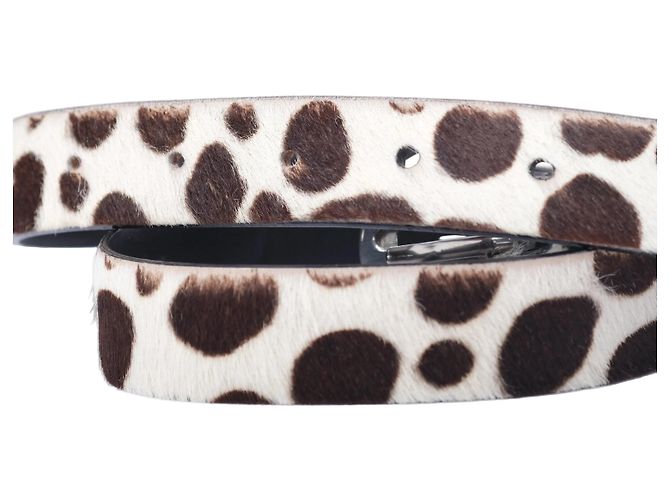 Prada Gürtel aus Ponyhaar Leopard Weiß - Ansicht 2