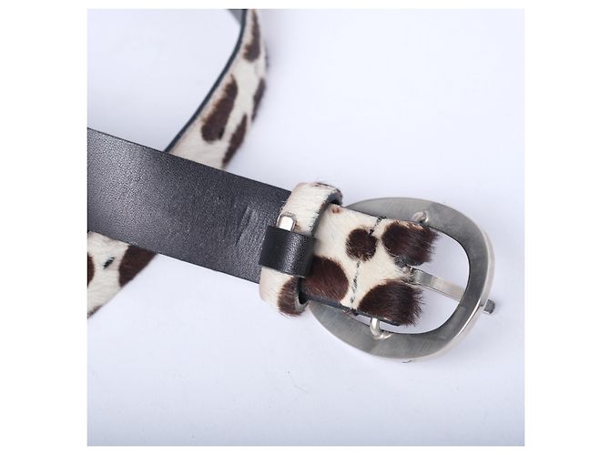 Prada Gürtel aus Ponyhaar Leopard Weiß - Ansicht 3