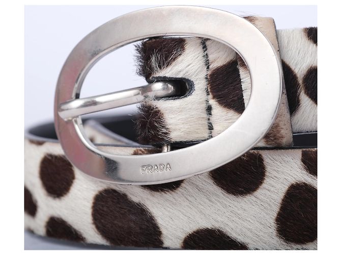 Prada Gürtel aus Ponyhaar Leopard Weiß - Ansicht 4