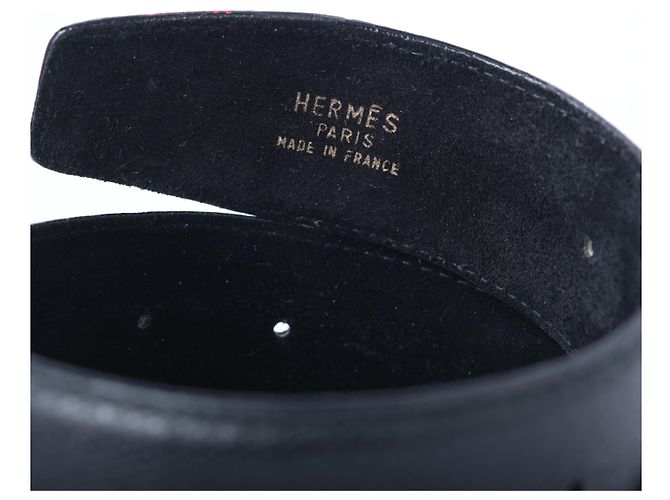Constance Hermès Vintage Leather Belt Strap Black - view 2