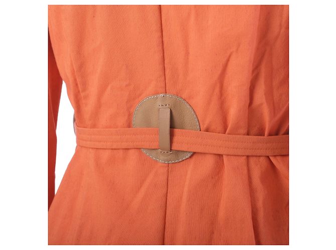 Fendi 365 Safari-Jacke aus orangefarbenem Leinen mit Gürtel - Ansicht 5