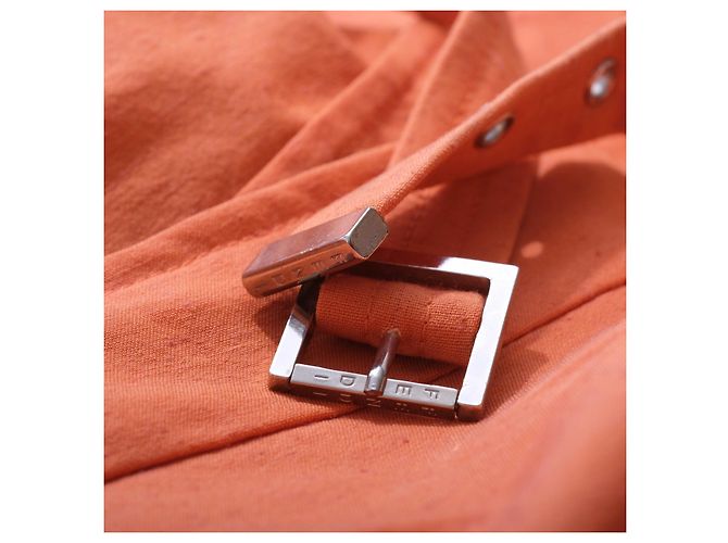 Fendi 365 Safari-Jacke aus orangefarbenem Leinen mit Gürtel - Ansicht 8