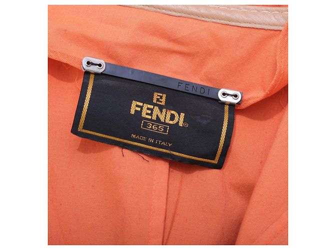 Fendi 365 Safari-Jacke aus orangefarbenem Leinen mit Gürtel - Ansicht 9