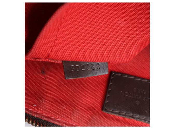 Borsa Louis Vuitton Siena MM Damier Ebene Marrone N41546 Rosso - vista 11