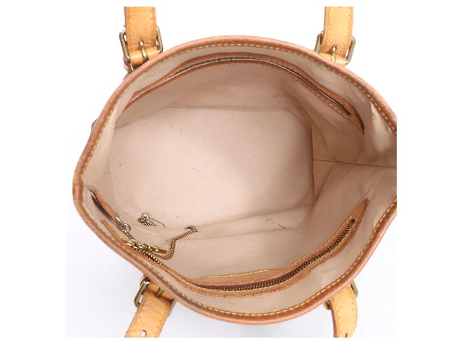 Borsa a tracolla Louis Vuitton Bucket PM in tela Monogram marrone M42238 Beige - vista 10