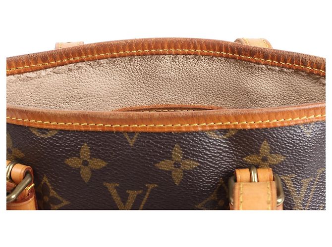 Borsa a tracolla Louis Vuitton Bucket PM in tela Monogram marrone M42238 Beige - vista 11