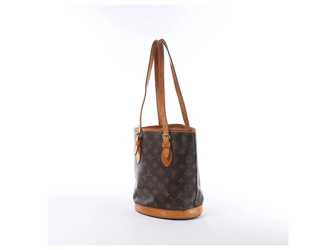 Borsa a tracolla Louis Vuitton Bucket PM in tela Monogram marrone M42238 Beige - vista 2
