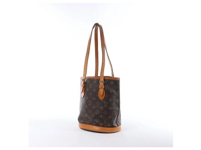 Borsa a tracolla Louis Vuitton Bucket PM in tela Monogram marrone M42238 Beige - vista 3