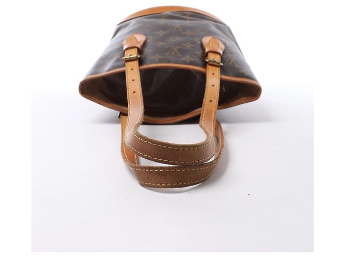 Borsa a tracolla Louis Vuitton Bucket PM in tela Monogram marrone M42238 Beige - vista 6