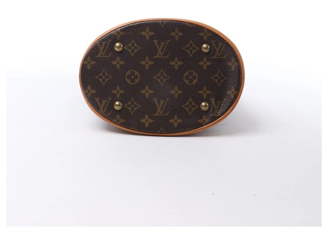 Borsa a tracolla Louis Vuitton Bucket PM in tela Monogram marrone M42238 Beige - vista 7