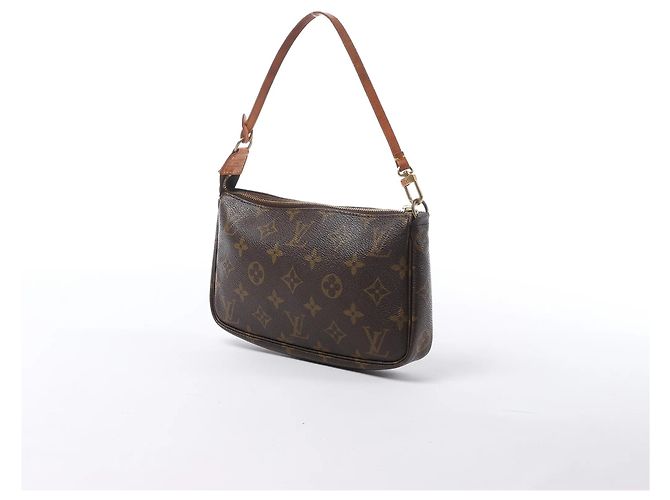 Borsa Louis Vuitton Pochette Accessoirios in tela Monogram marrone M51980 - vista 2