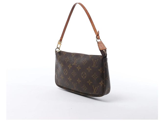 Borsa Louis Vuitton Pochette Accessoirios in tela Monogram marrone M51980 - vista 3