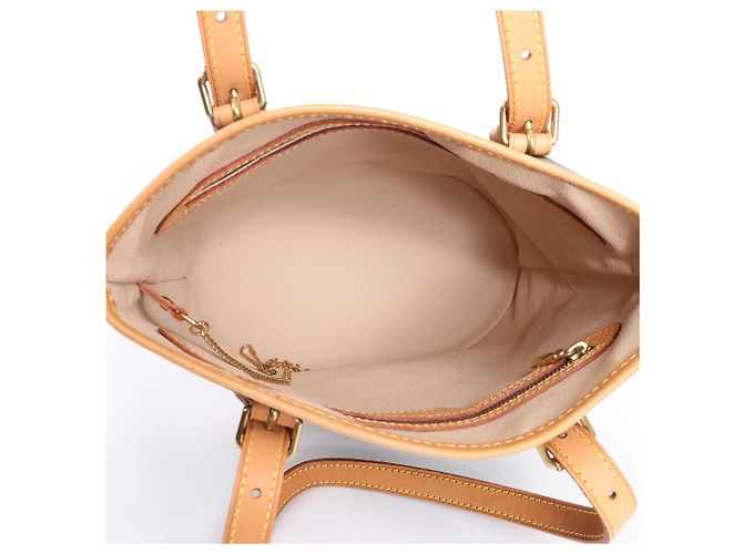 Borsa a tracolla Louis Vuitton Bucket PM Monogram Canvas Marrone M42238 Beige - vista 10