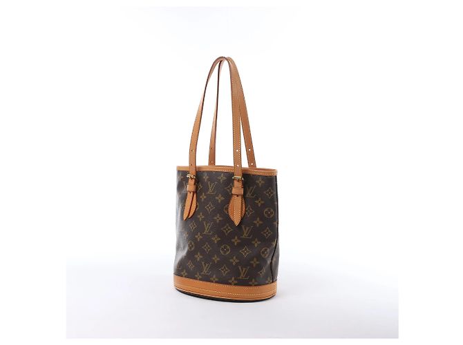 Borsa a tracolla Louis Vuitton Bucket PM Monogram Canvas Marrone M42238 Beige - vista 2
