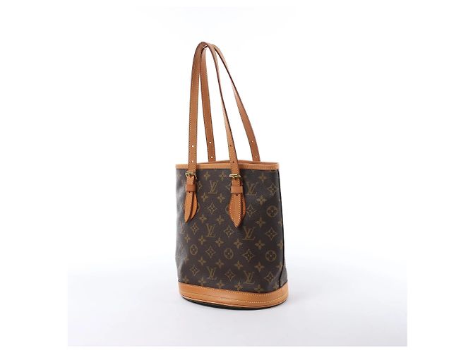 Borsa a tracolla Louis Vuitton Bucket PM Monogram Canvas Marrone M42238 Beige - vista 3