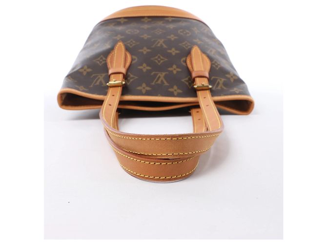 Borsa a tracolla Louis Vuitton Bucket PM Monogram Canvas Marrone M42238 Beige - vista 6