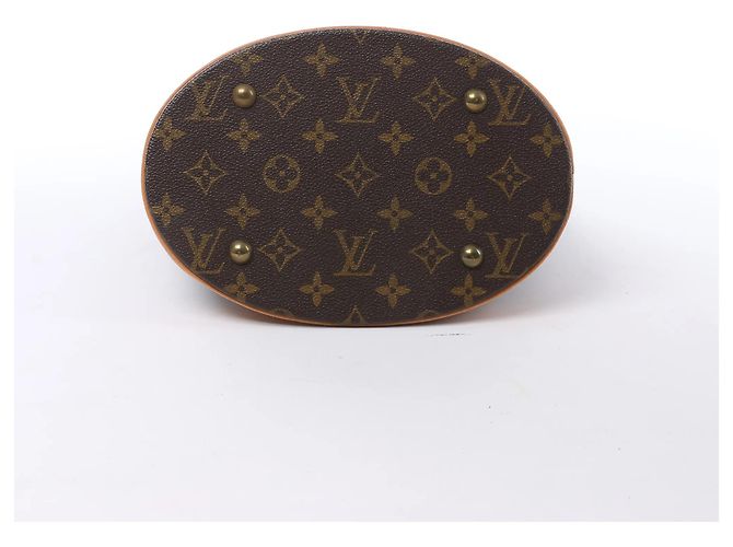 Borsa a tracolla Louis Vuitton Bucket PM Monogram Canvas Marrone M42238 Beige - vista 7