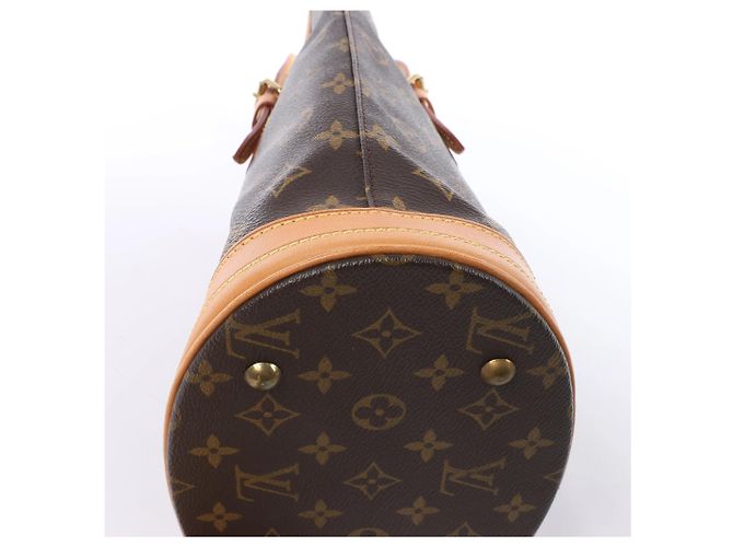 Borsa a tracolla Louis Vuitton Bucket PM Monogram Canvas Marrone M42238 Beige - vista 8