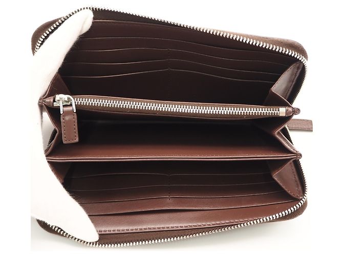 Prada Vitello Daino Leather Triangle Logo Long Wallet Brown - view 12