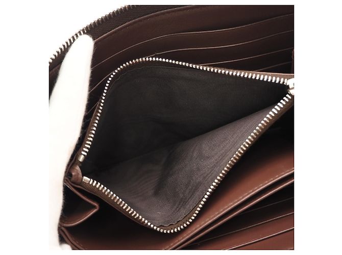 Prada Vitello Daino Leather Triangle Logo Long Wallet Brown - view 13