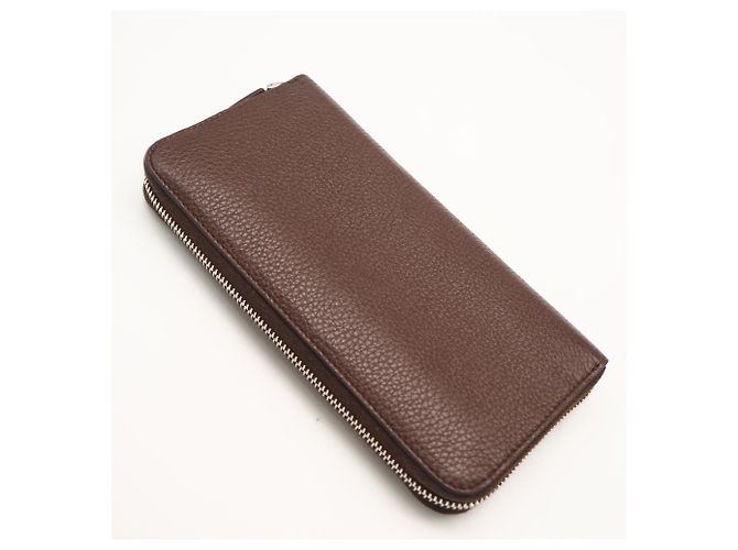 Prada Vitello Daino Leather Triangle Logo Long Wallet Brown - view 2