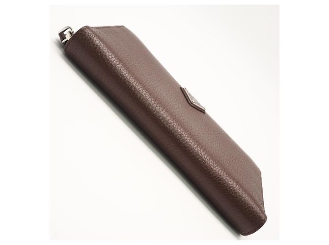 Prada Vitello Daino Leather Triangle Logo Long Wallet Brown - view 8