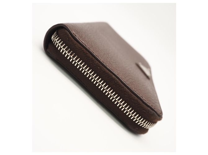 Prada Vitello Daino Leather Triangle Logo Long Wallet Brown - view 9