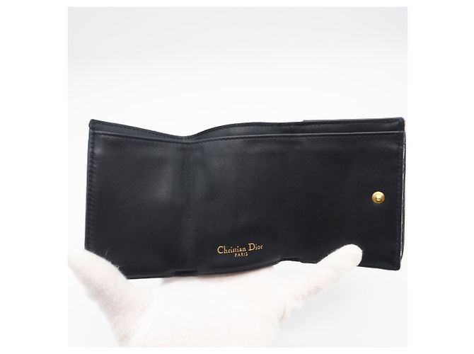 Christian Dior Oblique Jacquard 30 Montaigne Compact Wallet Braun Marineblau - Ansicht 12