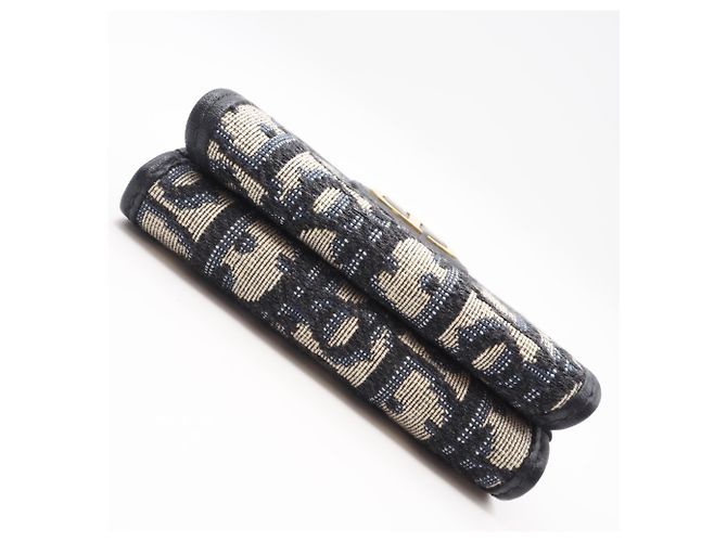 Christian Dior Oblique Jacquard 30 Montaigne Compact Wallet Braun Marineblau - Ansicht 7