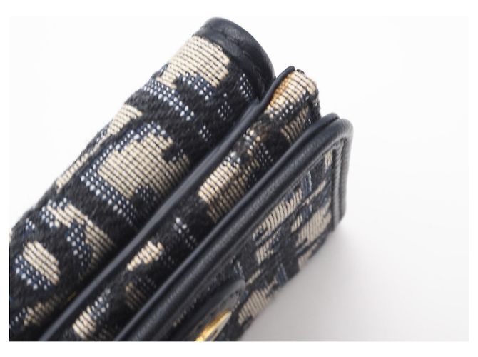 Christian Dior Oblique Jacquard 30 Montaigne Compact Wallet Braun Marineblau - Ansicht 8