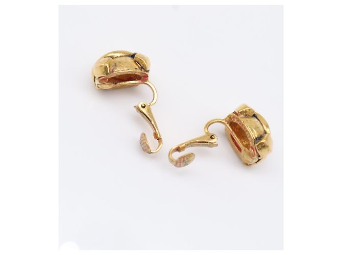 Timeless Orecchini a clip rotondi Chanel Coco Mark in Oro D'oro - vista 8
