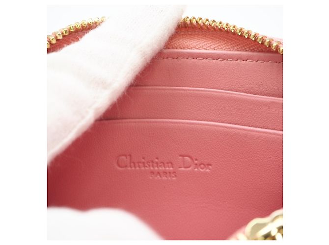 Christian Dior Cannage Lammfell-Münzbeutel Pink - Ansicht 13