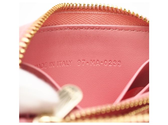 Christian Dior Cannage Lammfell-Münzbeutel Pink - Ansicht 14