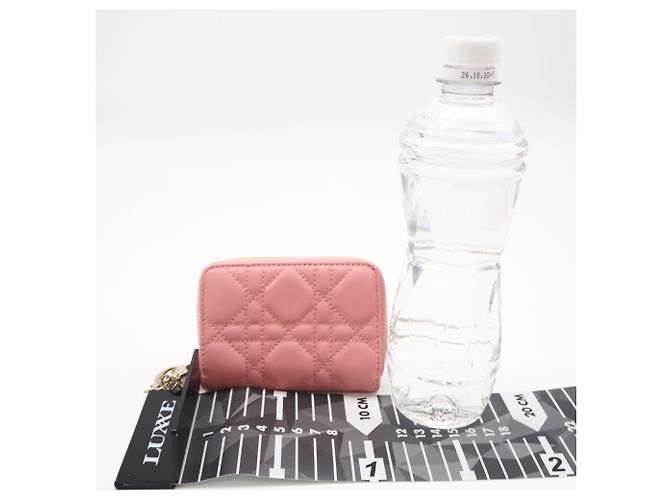Christian Dior Cannage Lammfell-Münzbeutel Pink - Ansicht 3