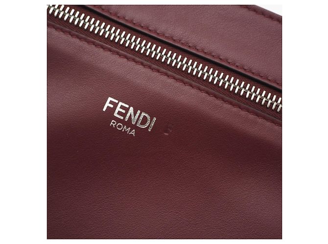 Borsa in pelle Fendi Peekaboo I.U. Small Bordò - vista 13