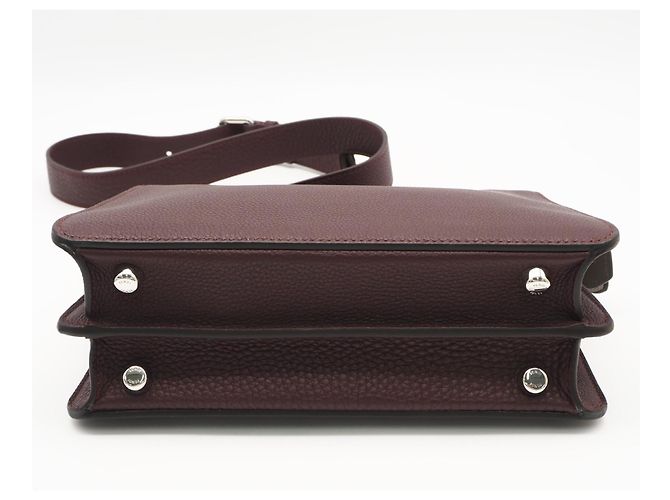Borsa in pelle Fendi Peekaboo I.U. Small Bordò - vista 7