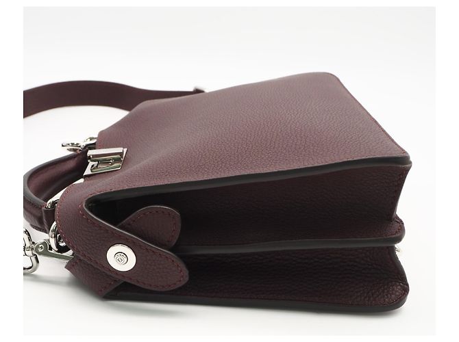 Borsa in pelle Fendi Peekaboo I.U. Small Bordò - vista 8