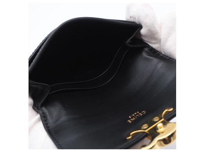 Céline Tarjetero Triomphe Flap Celine Negro - vista 10