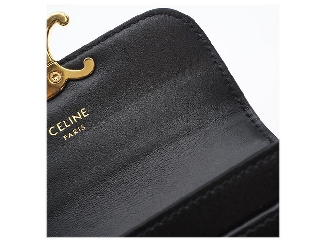 Céline Tarjetero Triomphe Flap Celine Negro - vista 11